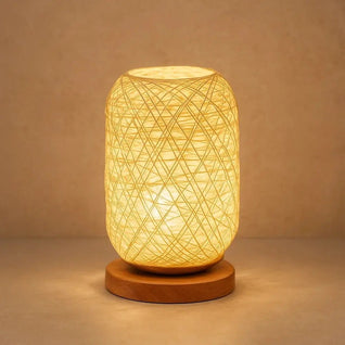 Lampe De Nuit En Rotin - Voile Tressé | Rotalys