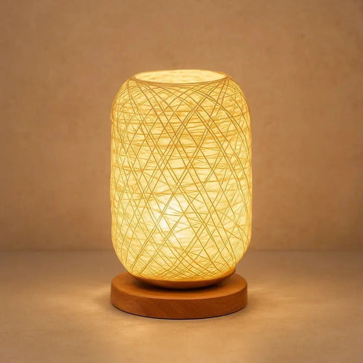 Lampe De Nuit En Rotin - Voile Tressé | Rotalys | Azeniah