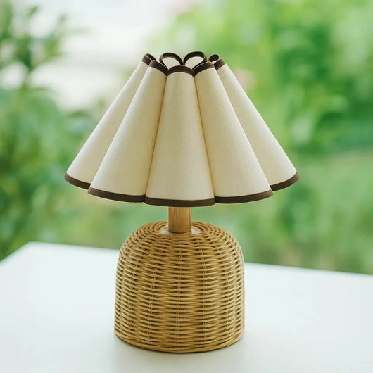 Lampe De Nuit En Rotin - Voile Tressé | Sovina - vue 2 | Azeniah