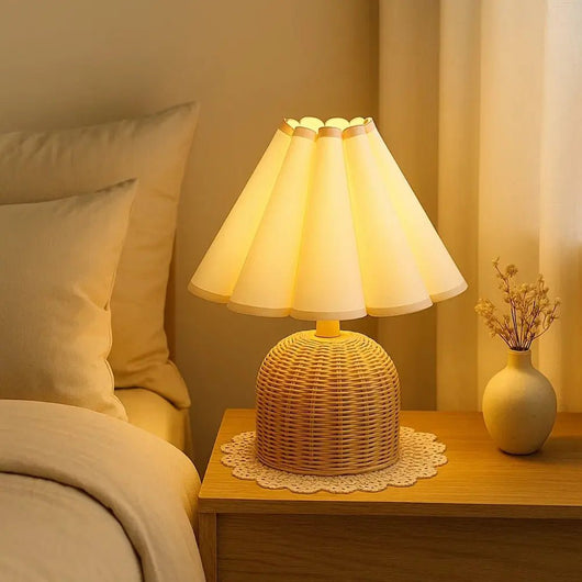 Lampe De Nuit En Rotin - Voile Tressé | Sovina - vue 3 | Azeniah