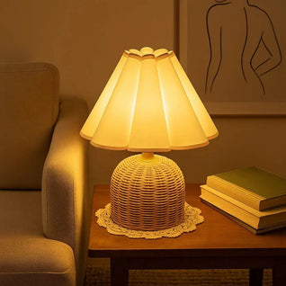 Lampe De Nuit En Rotin - Voile Tressé | Sovina