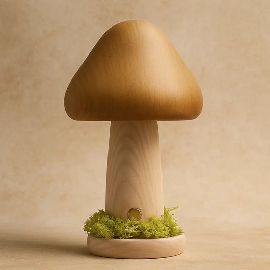Lampe de Table Champignon en Bois - Courbe Naturelle | Fungia - vue 6 | Azeniah
