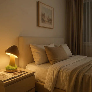 Lampe de Table Champignon en Bois - Courbe Naturelle | Fungia