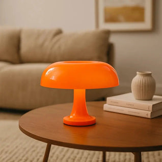 Lampe De Table Champignon Orange - Courbe Pop | Arlan