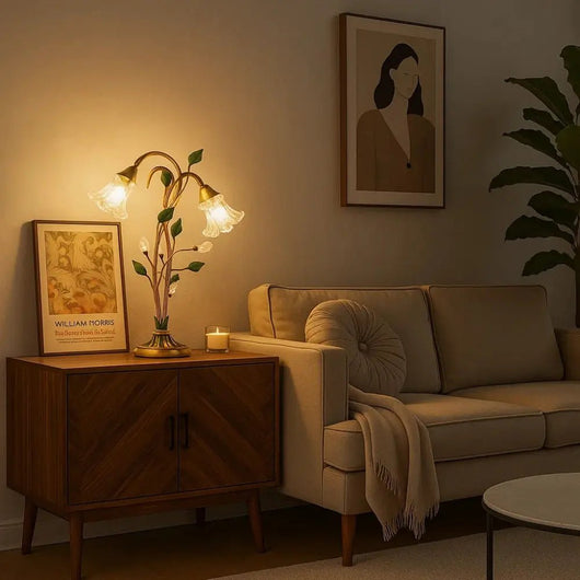 Lampe De Table Fleurie - Éclat Cristal | Floréna - vue 2 | Azeniah