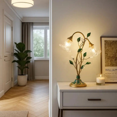 Lampe De Table Fleurie - Éclat Cristal | Floréna - vue 3 | Azeniah