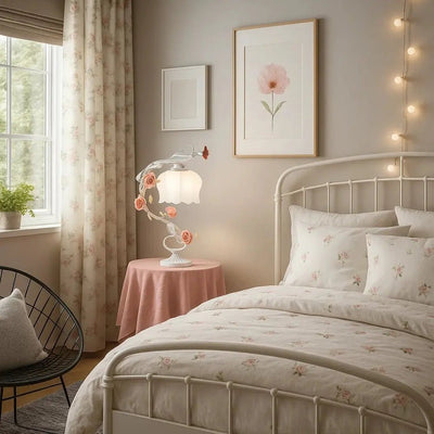 Lampe De Table Florale - Pétale Délicat | Rosalia - vue 4 | Azeniah