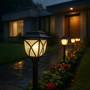 Lampe Extérieur Solaire - Verre Ambré | Solarina