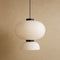 Lampe Papier de Riz Suspension 2 Volumes Ivoire | Karuvia