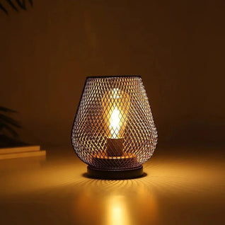 Lampe Portable Sans Fil - Trame Dorée | Dorénia
