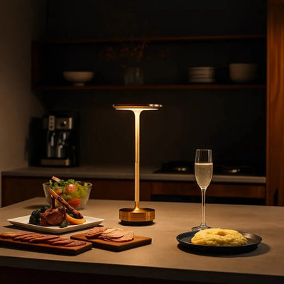 Lampe Sans Fil De Table - Métal Brossé | Orvane - vue 2 | Azeniah