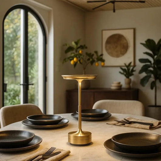 Lampe Sans Fil De Table - Métal Brossé | Orvane - vue 4 | Azeniah