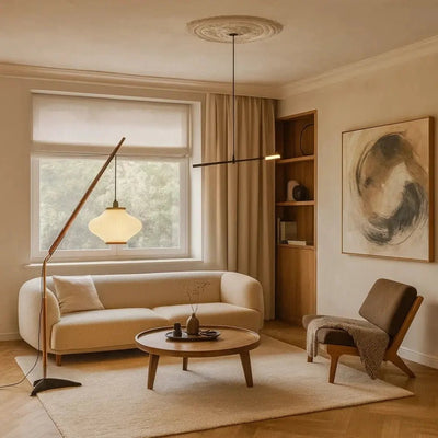 Lampe Sur Pied Salon - Courbe Métallique | Eldorin - vue 3 | Azeniah