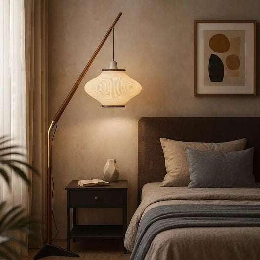 Lampe Sur Pied Salon - Courbe Métallique | Eldorin - vue 4 | Azeniah