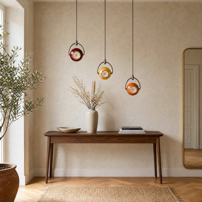 Lampe Suspendue Globe Laqué Orientable Ø 12 cm, Câble 150 cm Eravina - Azeniah