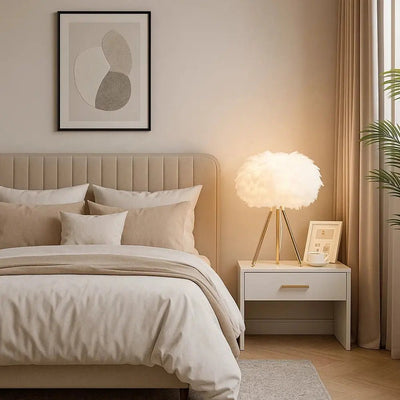 Lampe Table De Nuit - Nuage Doré | Plumenis - vue 2 | Azeniah
