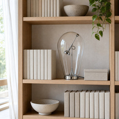 Lampe Verre Soufflé, Projecteur sous Cloche Chromé Vitrana - Azeniah