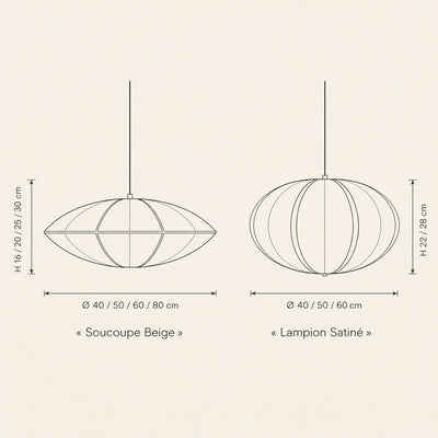 Lampion Japonais Suspension Soie Ø 40 à 80 cm Sétalya - Azeniah