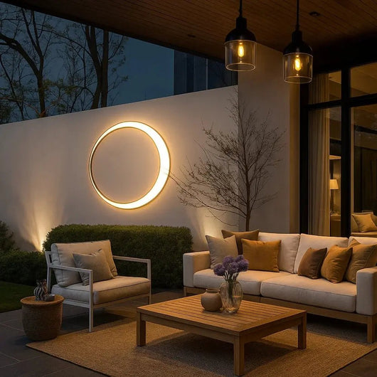 Luminaire Mural Extérieur - Anneau Lunaire | Lumira - vue 2 | Azeniah