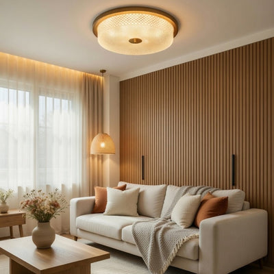 Luminaire Plafond Bois - Éclat Cristallin | Altéon - vue 3 | Azeniah