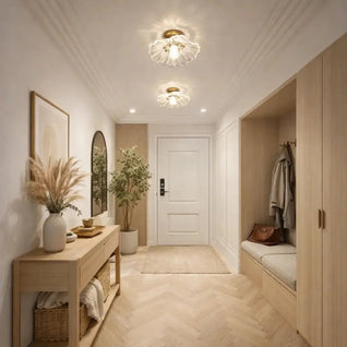 Luminaire Plafond en Verre - Courbe Florale | Elvarina