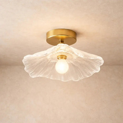 Luminaire Plafond en Verre - Courbe Florale | Elvarina - vue 2 | Azeniah
