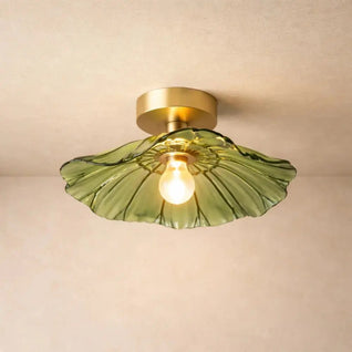 Luminaire Plafond en Verre - Courbe Florale | Elvarina