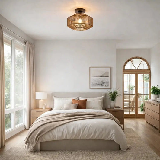 Luminaire Plafond Rotin - Fibre Bohème | Rilena - vue 4 | Azeniah
