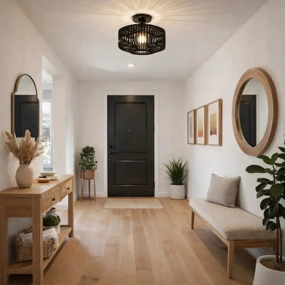 Luminaire Plafond Rotin - Fibre Bohème | Rilena - vue 3 | Azeniah