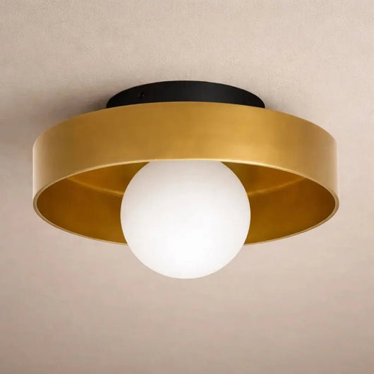 Luminaire Plafonnier LED - Globe Doré | Heliosca - vue 4 | Azeniah