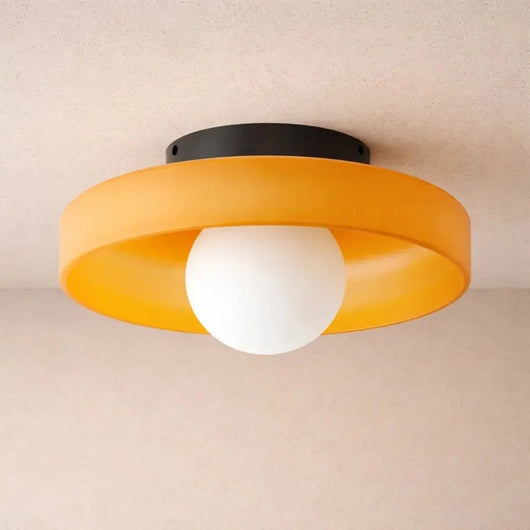 Luminaire Plafonnier LED - Globe Doré | Heliosca - vue 2 | Azeniah