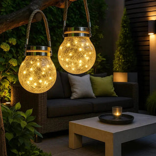 Luminaire Solaire Extérieur - Verre Craquelé | Solara