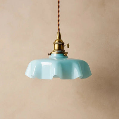 Luminaire Suspendu Laiton - Verre Ondulé | Auraïs - vue 4 | Azeniah