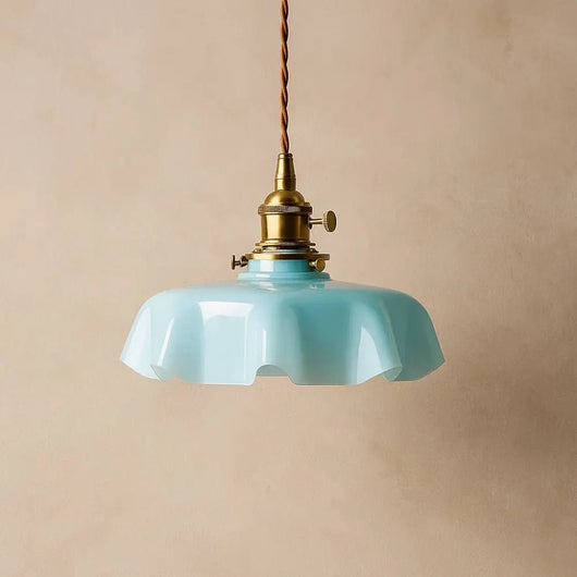 Luminaire Suspendu Laiton - Verre Ondulé | Auraïs - vue 4 | Azeniah