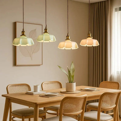 Luminaire Suspendu Laiton - Verre Ondulé | Auraïs - vue 2 | Azeniah