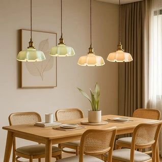 Luminaire Suspendu Laiton - Verre Ondulé | Auraïs