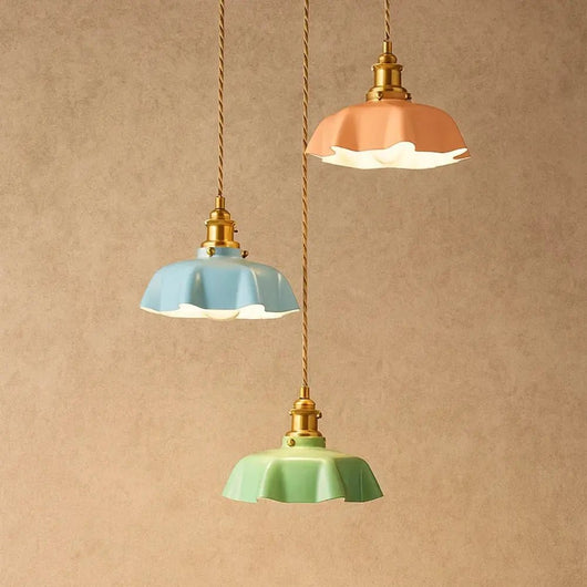 Luminaire Suspendu Laiton - Verre Ondulé | Auraïs | Azeniah