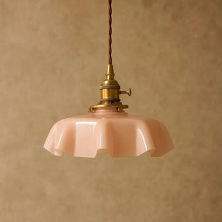 Luminaire Suspendu Laiton - Verre Ondulé | Auraïs