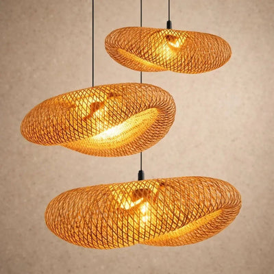 Luminaire Suspension Bambou - Fibre Tressée | Kayori - vue 2 | Azeniah