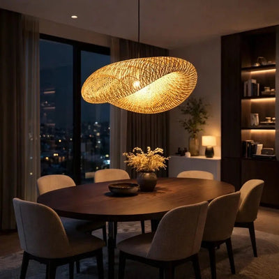 Luminaire Suspension Bambou - Fibre Tressée | Kayori - vue 5 | Azeniah