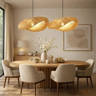 Luminaire Suspension Bambou - Fibre Tressée | Kayori - vue 3 | Azeniah