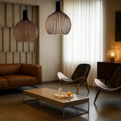 Luminaire Suspension Bois - Fibre Naturelle | Foresta - vue 2 | Azeniah