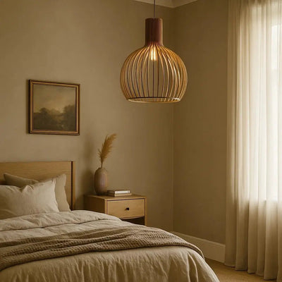 Luminaire Suspension Bois - Fibre Naturelle | Foresta - vue 4 | Azeniah