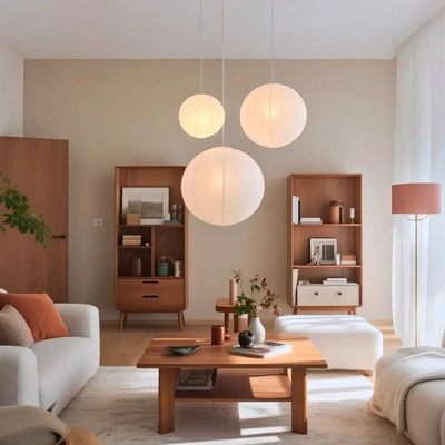 Luminaire Suspension Boule - Voile Tissé | Karya - vue 6 | Azeniah
