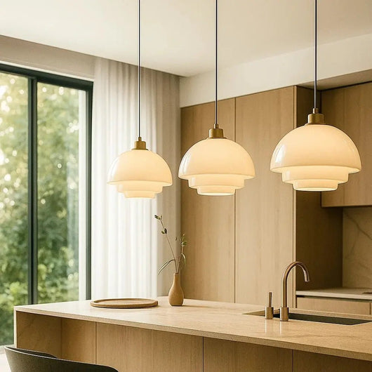 Luminaire Suspension En Verre - Sphère Opale | Korida - vue 3 | Azeniah