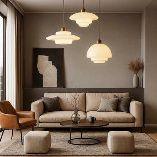 Luminaire Suspension En Verre - Sphère Opale | Korida