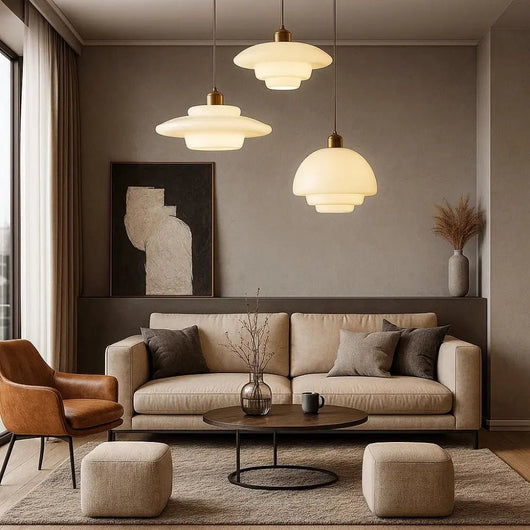 Luminaire Suspension En Verre - Sphère Opale | Korida - vue 2 | Azeniah