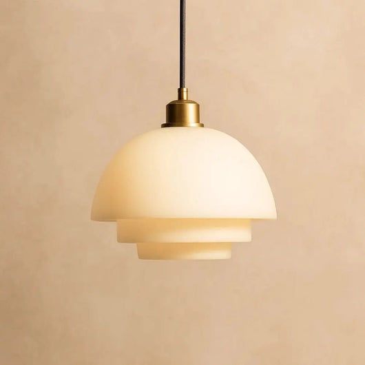 Luminaire Suspension En Verre - Sphère Opale | Korida - vue 8 | Azeniah