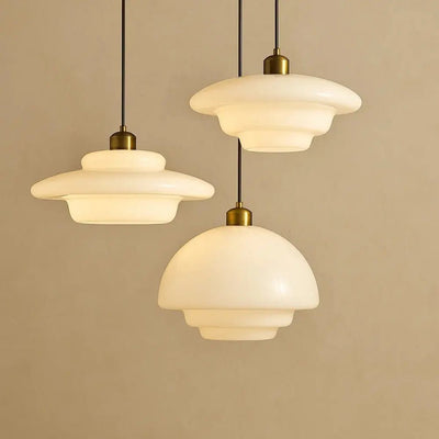 Luminaire Suspension En Verre - Sphère Opale | Korida - vue 7 | Azeniah