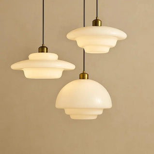 Luminaire Suspension En Verre - Sphère Opale | Korida